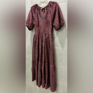 Universal Thread Women's Puff Elbow Sleeve Maxi A-Line Dress Medium NWT